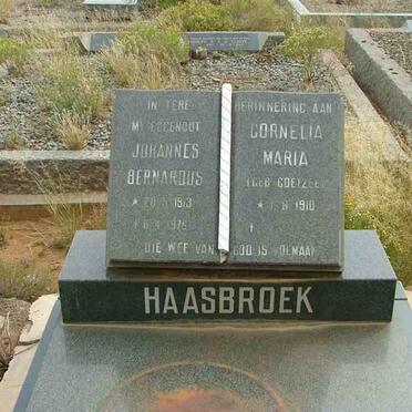 HAASBROEK Johannes Bernardus 1913-1976 &amp; Cornelia Maria COETZEE 1910-