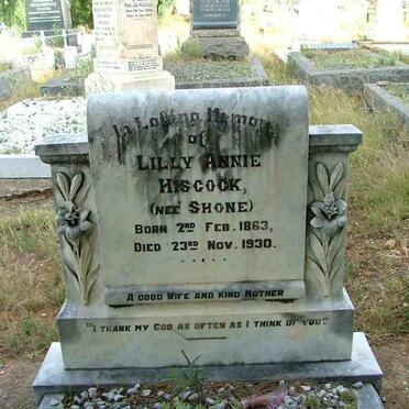 HISCOCK Lilly Annie nee SHONE 1863-1930