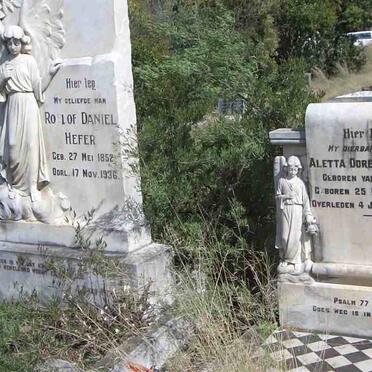 HEFER Roelof Daniel 1852-1936 &amp; Aletta Doretia VAN NIEKERK 1885-1934