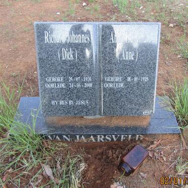 JAARSVELD Richard Johannes, van 1920-2000 &amp; Anna Francina 1925-