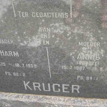 KRUGER Harm 1875-1959 &amp; Annie JOOSTE 1887-1957