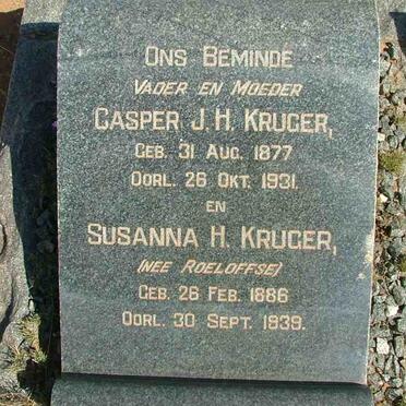 KRUGER Casper J.H. 1877-1931 &amp; Susanna H. ROELOFFSE 1886-1939