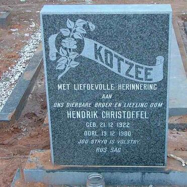 KOTZEE Hendrik Christoffel 1922-1980