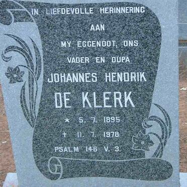 KLERK Johannes Hendrik, de 1895-1978