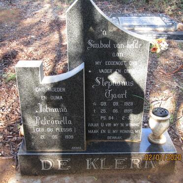 KLERK Stephanus Tjaart, de 1928-1995 &amp; Johanna Petronella DU PLESSIS 1939-