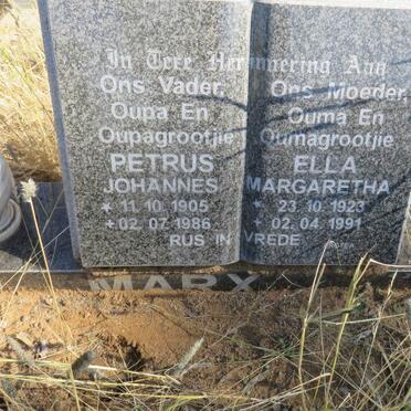 MARX Petrus Johannes 1905-1986 &amp; Ella Margaretha 1923-1991