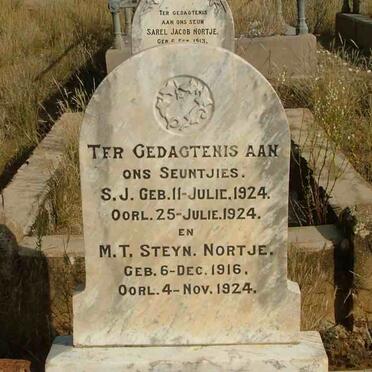NORTJE S.J. 1924-1926 ::  NORTJE M.T. Steyn 1916-1924