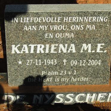 NYSSCHEN Katriena M. E., de 1943-2004