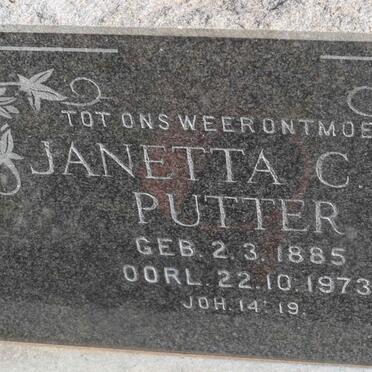 PUTTER Janetta C.W. 1885-1973