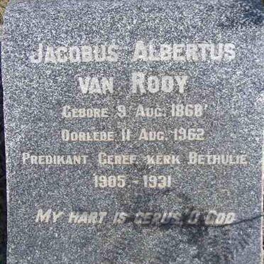 ROOY Jacobus Albertus, van 1868-1962 &amp; Brechtje POSTMA 1871-1936