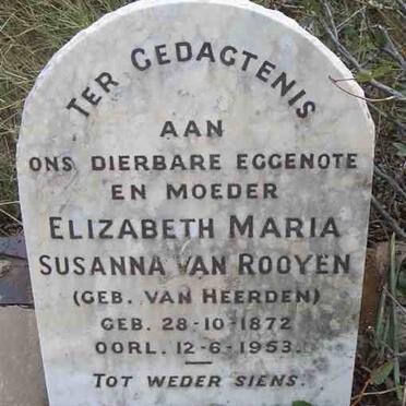 ROOYEN N.R.C., van 1878-1963 &amp; Elizabeth Maria Susanna VAN HEERDEN 1872-1953
