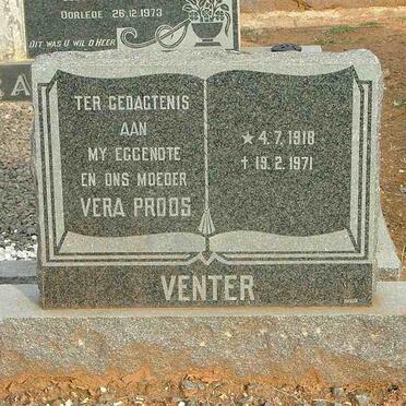 VENTER Vera nee PROOS 1918-1971