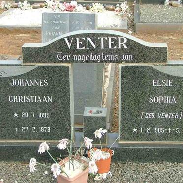 VENTER Johannes Christiaan 1895-1973 &amp; Elsie Sophia VENTER 1905-1985