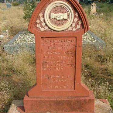 VENTER Johanna Hendrina nee KRUGER 1890-1924