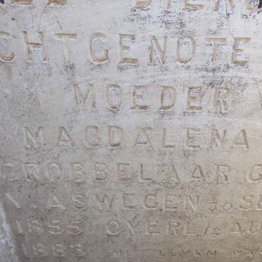 GROBBELAAR Magdalena M. nee V. ASWEGEN 1855-1883