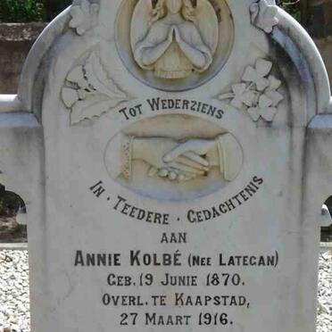 KOLBE Annie nee LATEGAN 1870-1916