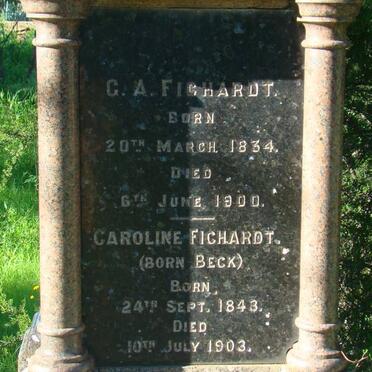 FICHARDT G.A. 1834-1900 &amp; Caroline BECK 1843-1903
