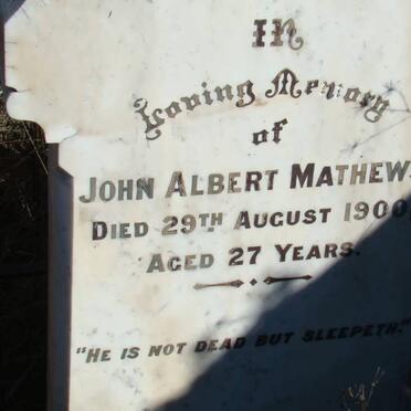 MATHEWS John Albert -1900