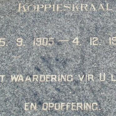 MARAIS Wessels 1905-1965