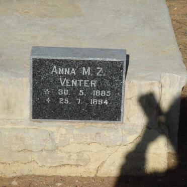 VENTER Anna M.Z. 1885-1894