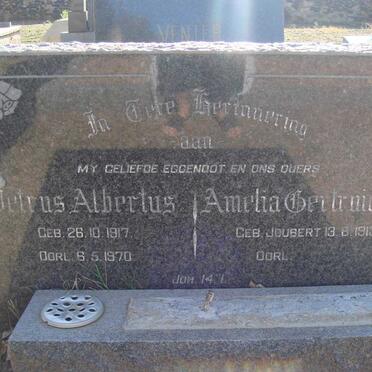 VENTER Petrus Albertus 1917-1970 &amp; Amelia Gertruida A. JOUBERT 1918-