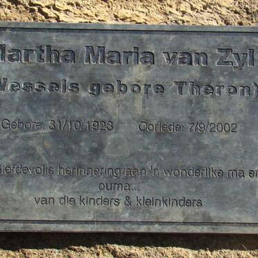 ZYL Martha Maria, van WESSELS nee THERON 1932-2002