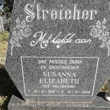 STREICHER Susanna Elizabeth nee HILLEBRAND 1901-1989