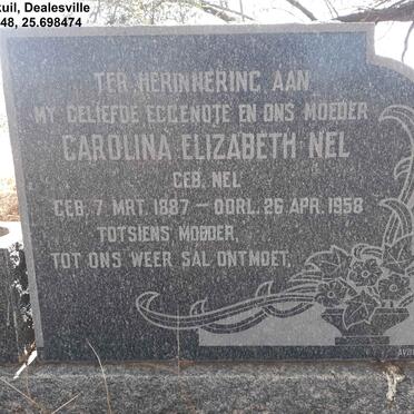 NEL Carolina Elizabeth nee NEL 1887-1958