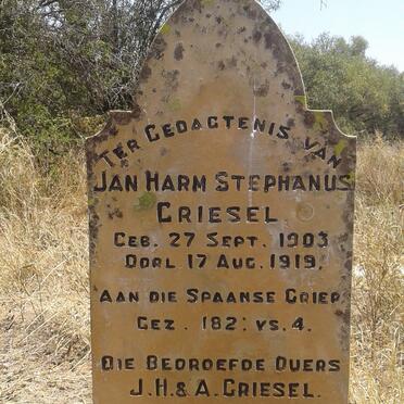 GRIESEL Jan Harm Stephanus 1903-1919