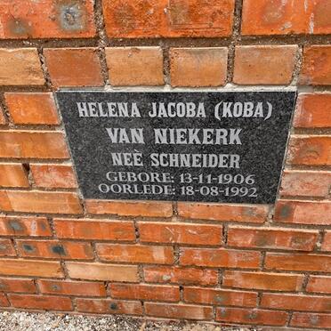 NIEKERK Helena Jacoba, van nee SCHNEIDER 1906-1992
