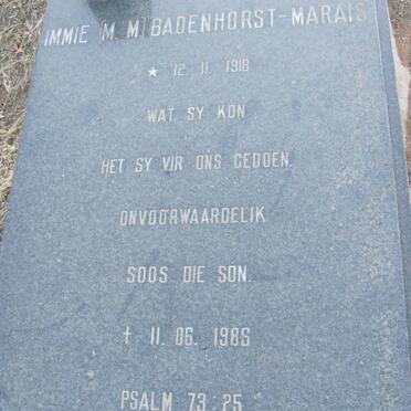 BADENHORST M.M. nee MARAIS 1918-1986