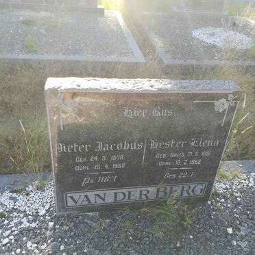 BERG Pieter Jacobus, van der 1876-1960 &amp; Hester Elena BRITS 1891-1963