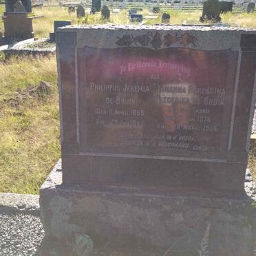 BRUIN Philippus Jeremia, de 1868-1945 &amp; Johanna Barendina Frederika VAN GRAAN 1876-1956