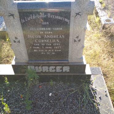 BURGER Jacob Andreas Cornelius 1895-1977 &amp; Anna Susanna ROSSOUW 1894-1951