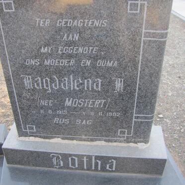BOTHA Christoffel C.V. 1912-1985 &amp; Magdalena M. MOSTERT 1913-1982