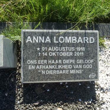 LOMBARD Anna 1918-2001 :: LOMBARD Anna 1948-2007 :: LOMBARD Hermanus Zuidmeer 1918-1998