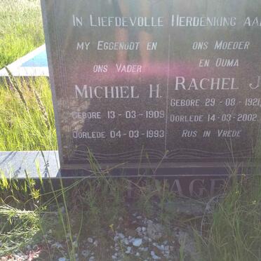 OLWAGEN Michiel H. 1903-1993 &amp; Rachel J. 1921-2002