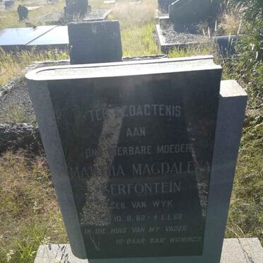 SERFONTEIN Martha Magdalena nee VAN WYK 1882-1968