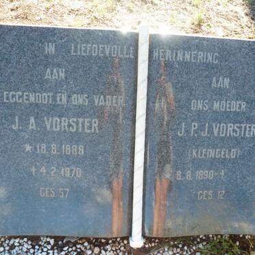 VORSTER J.A. 1888-1970 &amp; J.P.J. KLEINGELD 1890-