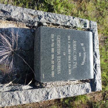 ZYL Johan C., van 1880-1928 &amp; Gertruida Hendrina 1882-1962