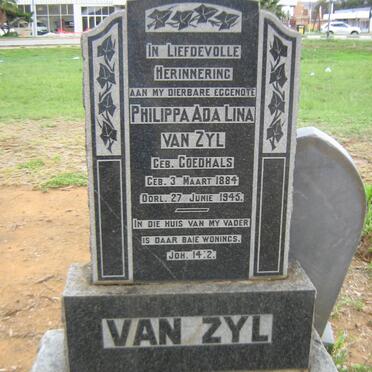 ZYL Philippa Ada Lina, van nee GOEDHALS 1884-1945
