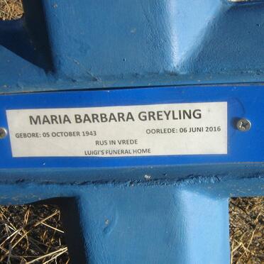 GREYLING Maria Barbara 1943-2016