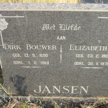 JANSEN Dirk Bouwer 1890-1969 &amp; Elizabeth C. 1913-1979
