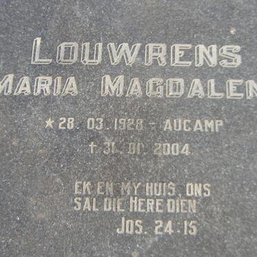 LOUWRENS Maria Magdalena nee AUCAMP 1928-2004