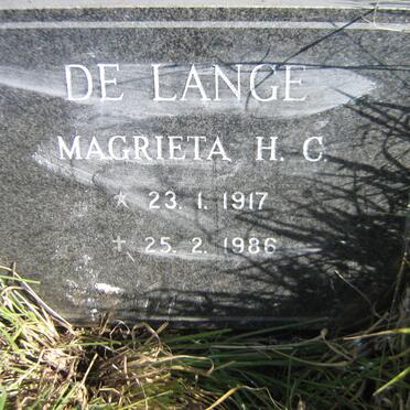 LANGE Magrieta H.C., de 1917-1986