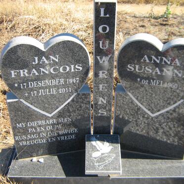 LOUWRENS Jan Francois 1947-2011 &amp; Anna Susanna 1960-