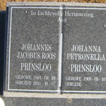 PRINSLOO Johannes Jacobus Roos 1964-2011 &amp; Johanna Petronella 1969-
