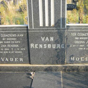 RENSBURG Jan Hendrik, van 1906-1972 &amp; Orgina Jacoba 1907-1997