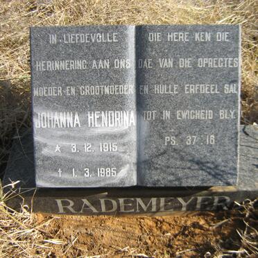 RADEMEYER Johanna Hendrina 1915-1985