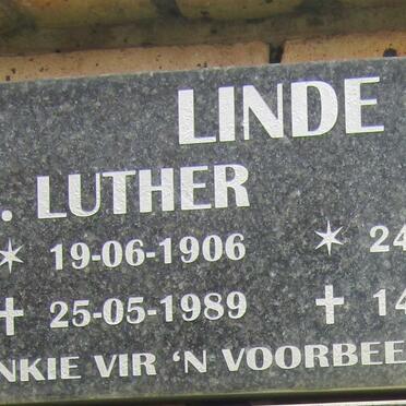 LINDE M. J. Luther 1906-1989 & Lena 1905-1974